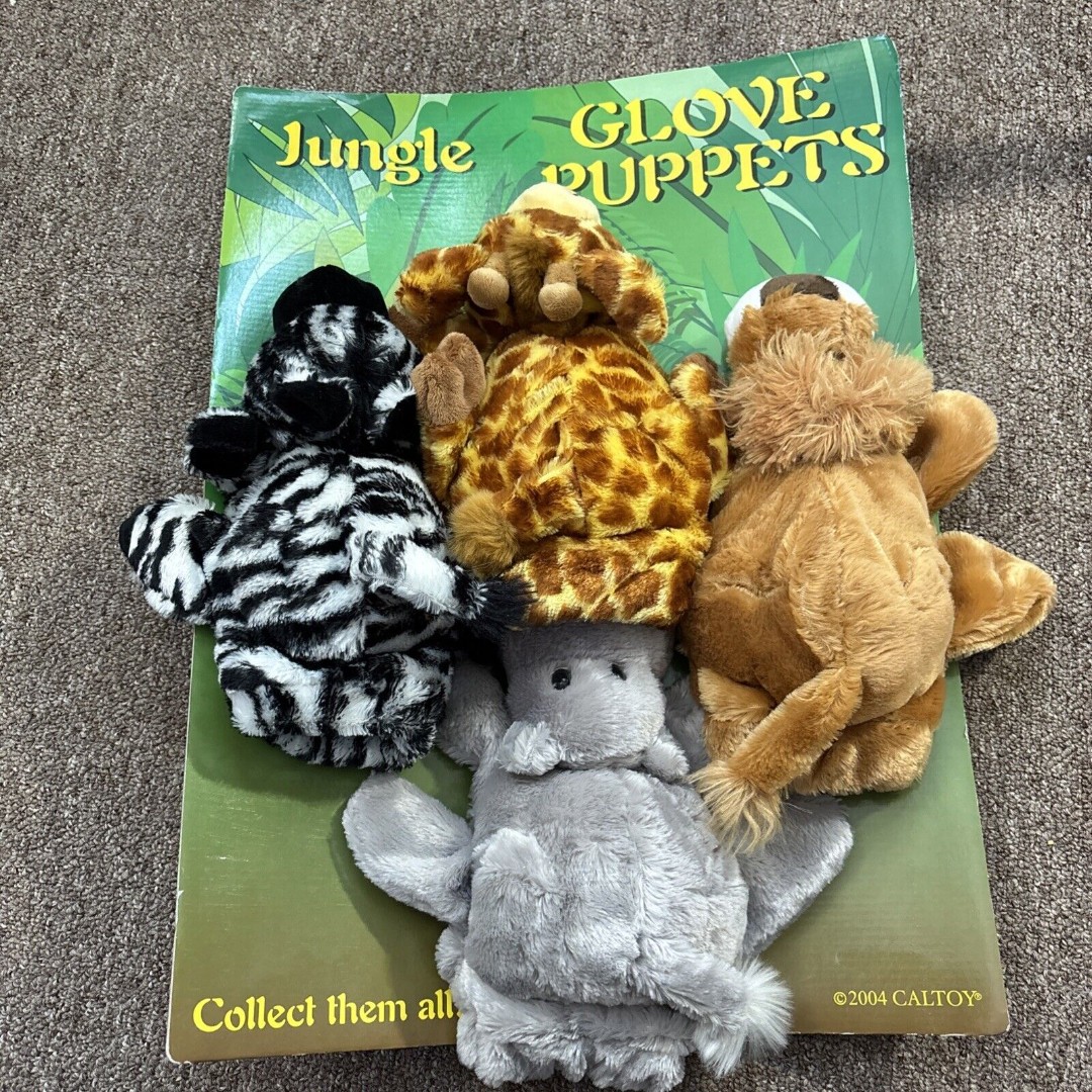 2004 Caltoy Jungle Glove Puppets 4 on Card Brand New Lot of 4