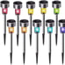 12 Pack Stainless Steel LED Landscape Lighting Outdoor Solar Light -Multicolor