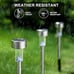 12 Pack Stainless Steel LED Landscape Lighting Outdoor Solar Light -Multicolor
