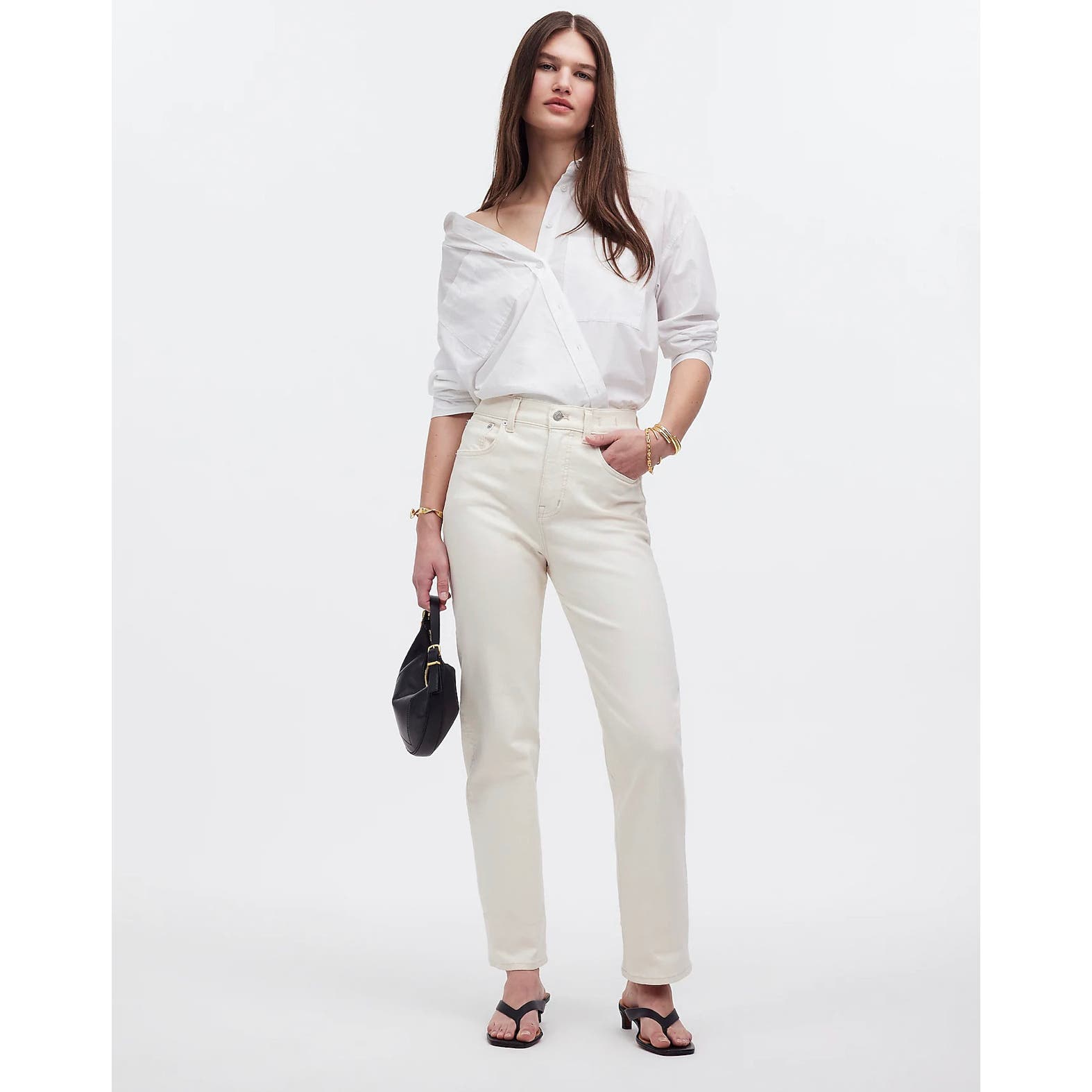 MADEWELL Cream vintage canvas The '90s Straight Jean NWT Size 32p