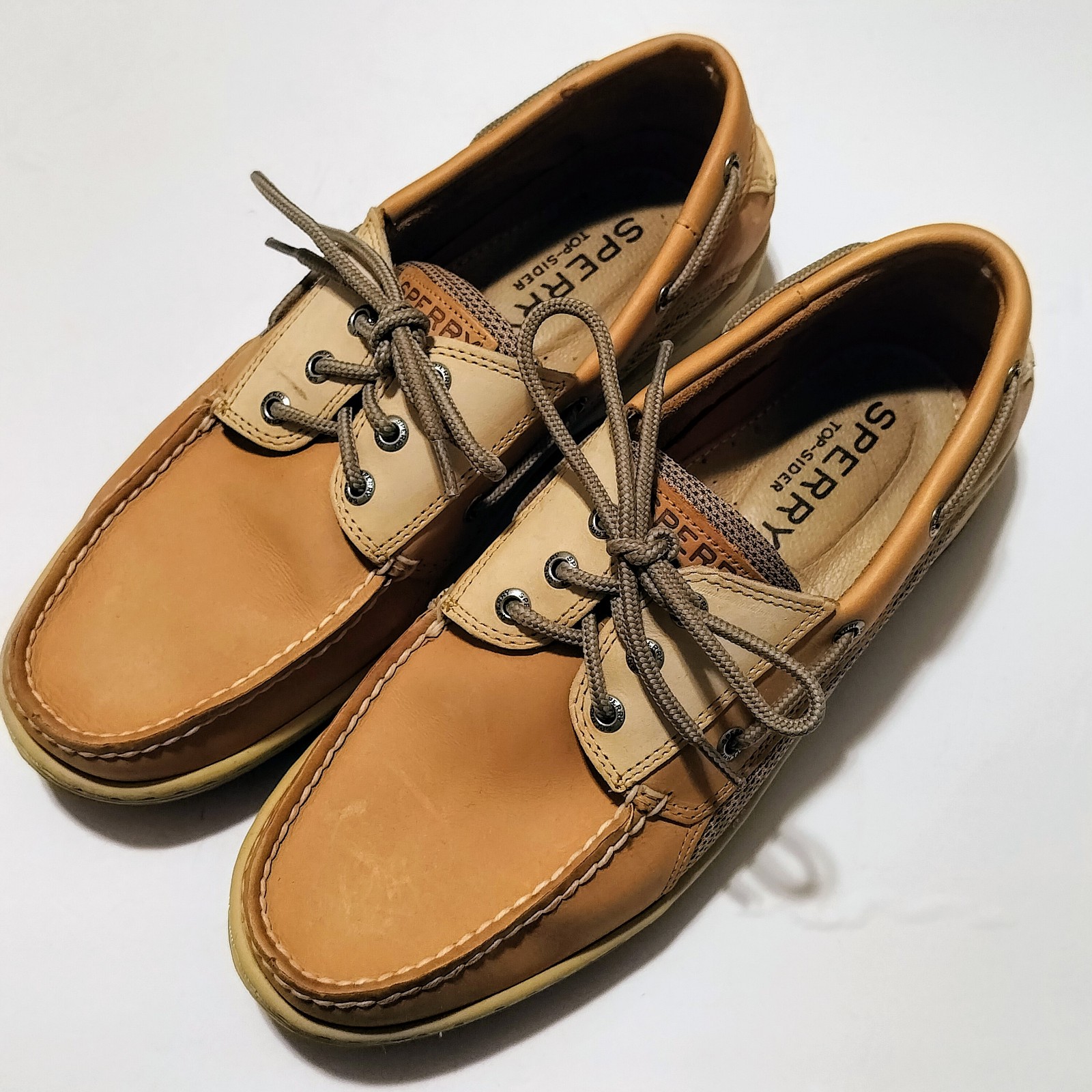 Men's Sperry Top-Sider Billfish 3-Eye Size 10M Boat Shoes Tan/ Beige 0799023