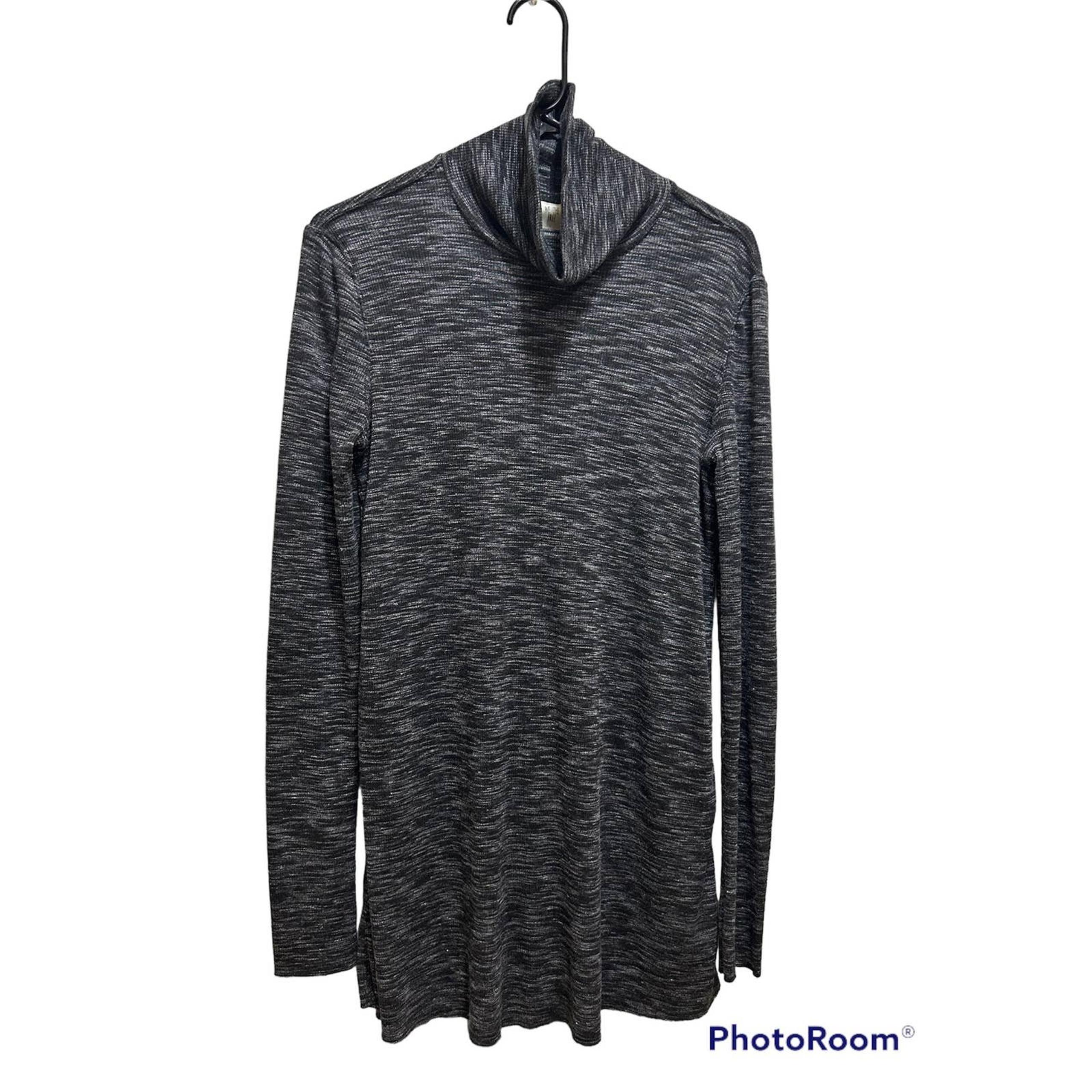 Free People We The Free Split Back Tunic Top S Turtleneck Stone Cold Heathered
