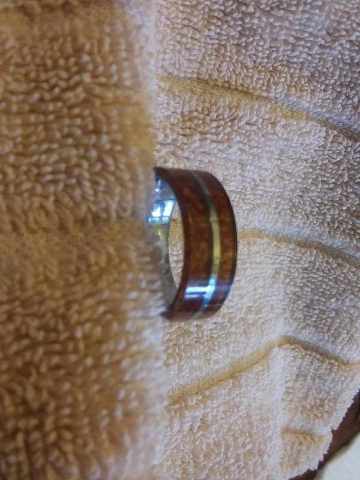 Men's ring tungsten, wood ring, size 9 men's ring