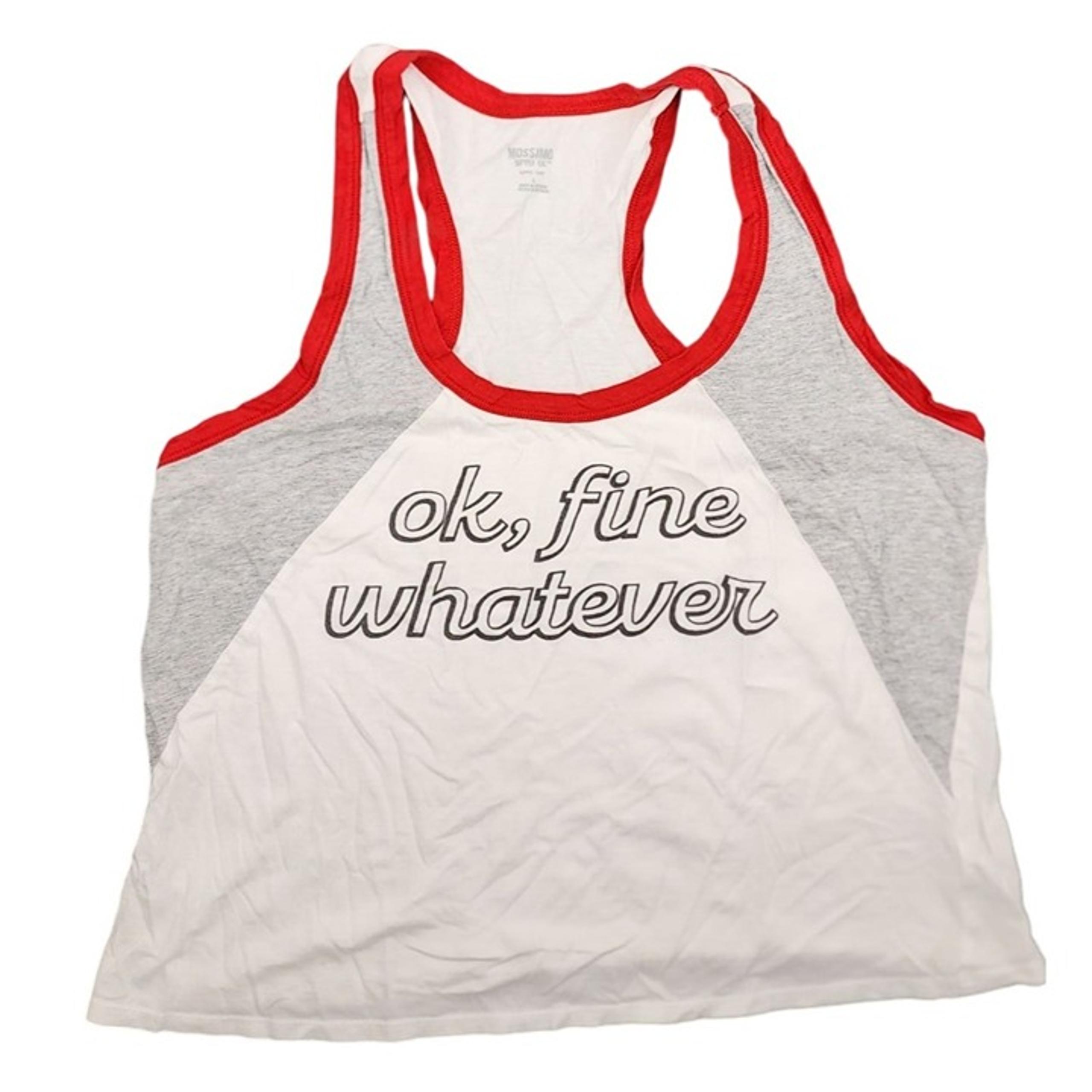 Women's Mossimo Cropped Racerback Tank Top Large Ok, Fine Whatever Shirt