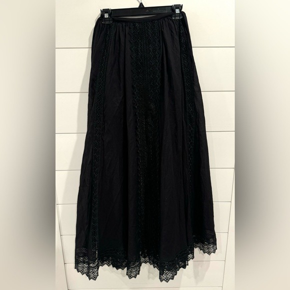 Charo Ruiz black lace panel maxi skirt