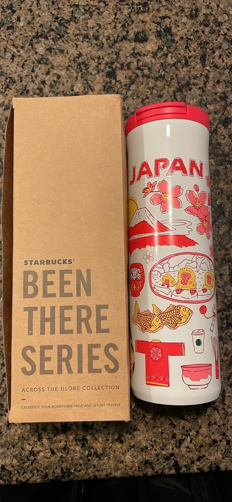 Limited edition Starbucks Japan bottle Sakura, Mt Fuji