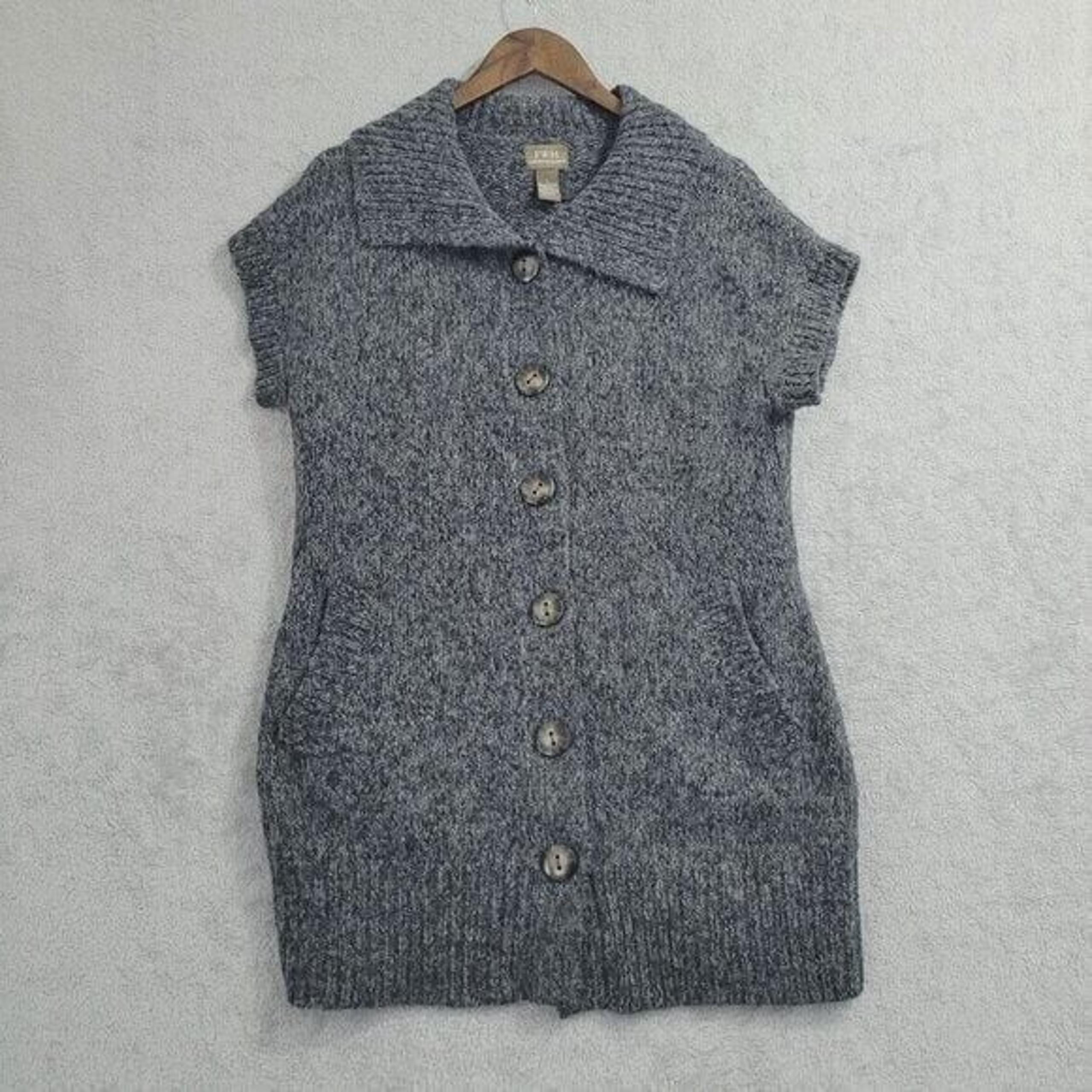 Fenn Wright Mason Wool/Alpaca Womens Knit Cardigan Sweater Short sleeve L 4PT