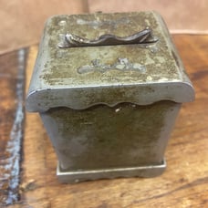 Antique metal cast iron Vintage victorian vault safe style coin bank