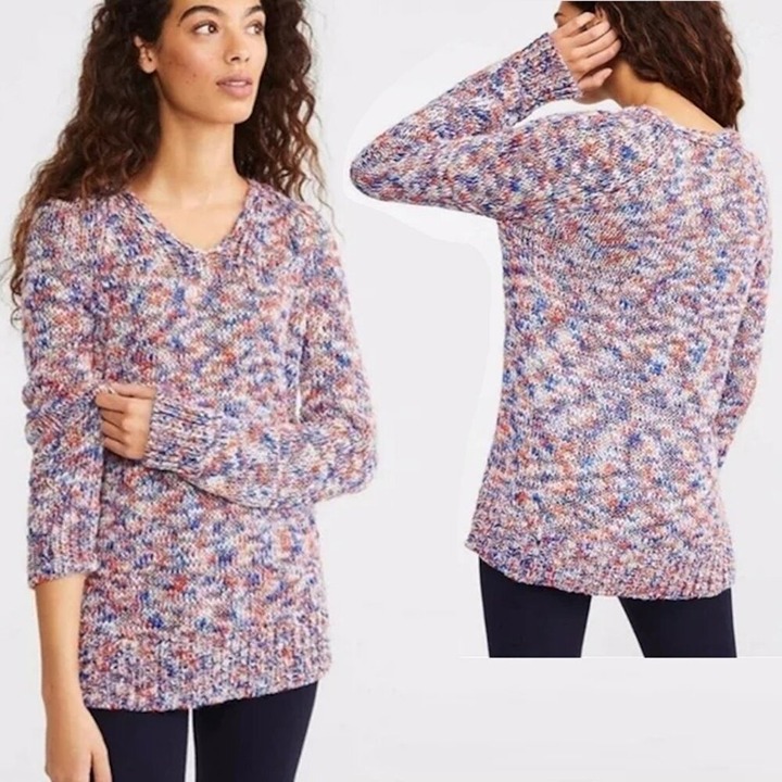 NWT New 90 Lou & Grey Wool Blend Multicolor Chunky Knit Sweater Size XS
