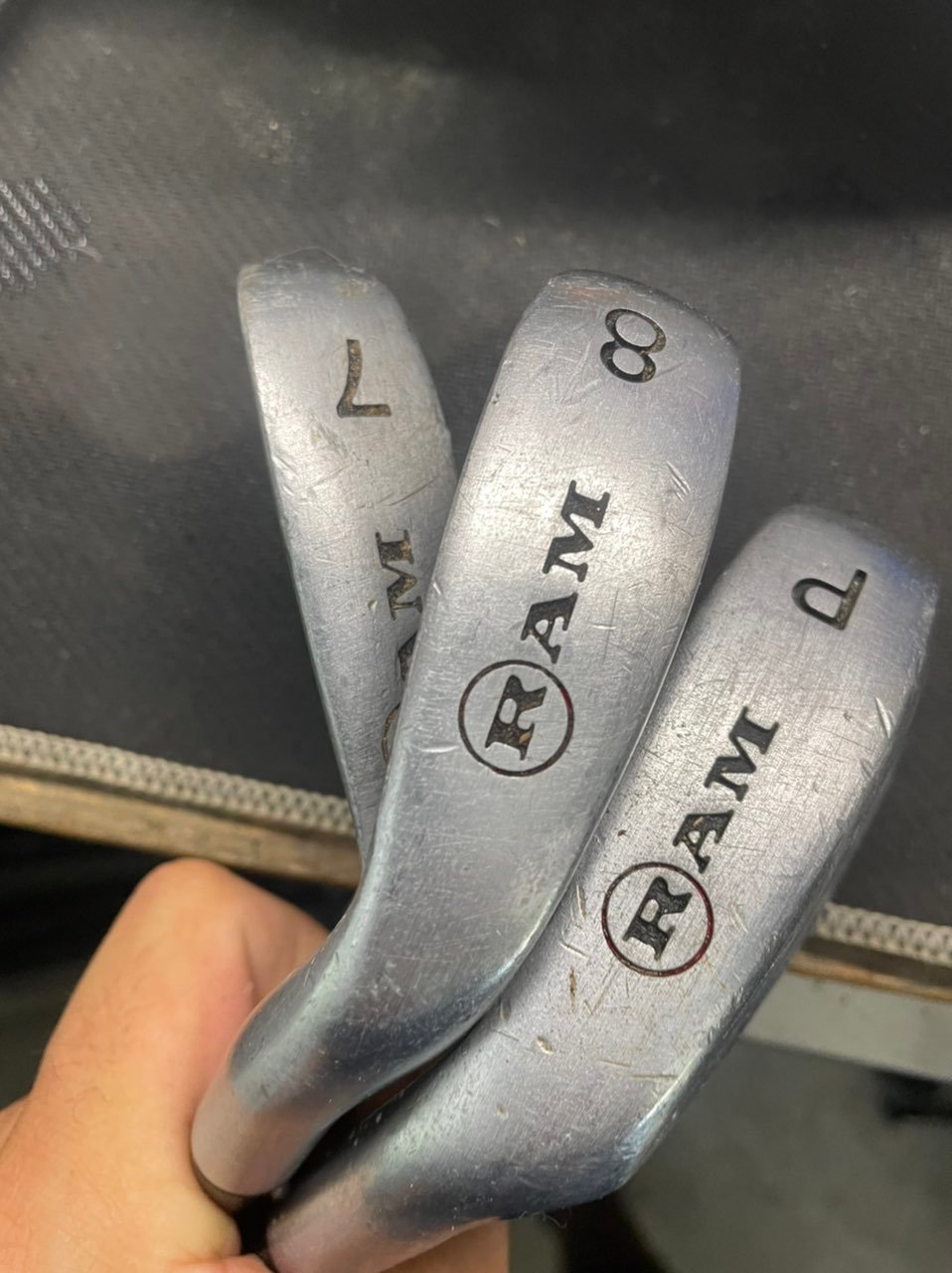 Golf clubs in Left Handed Ram memorial 3 pc iron set Steel shaft