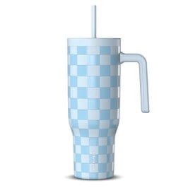 Hydrapeak Artisan Collection Blue & white checkered 32 oz insulated tumbler