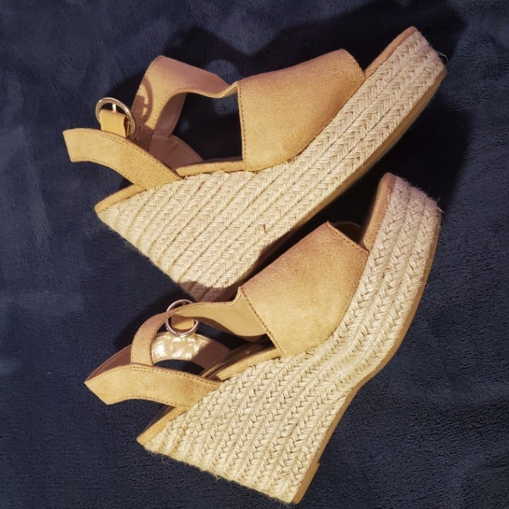 Nude Suede Wedges