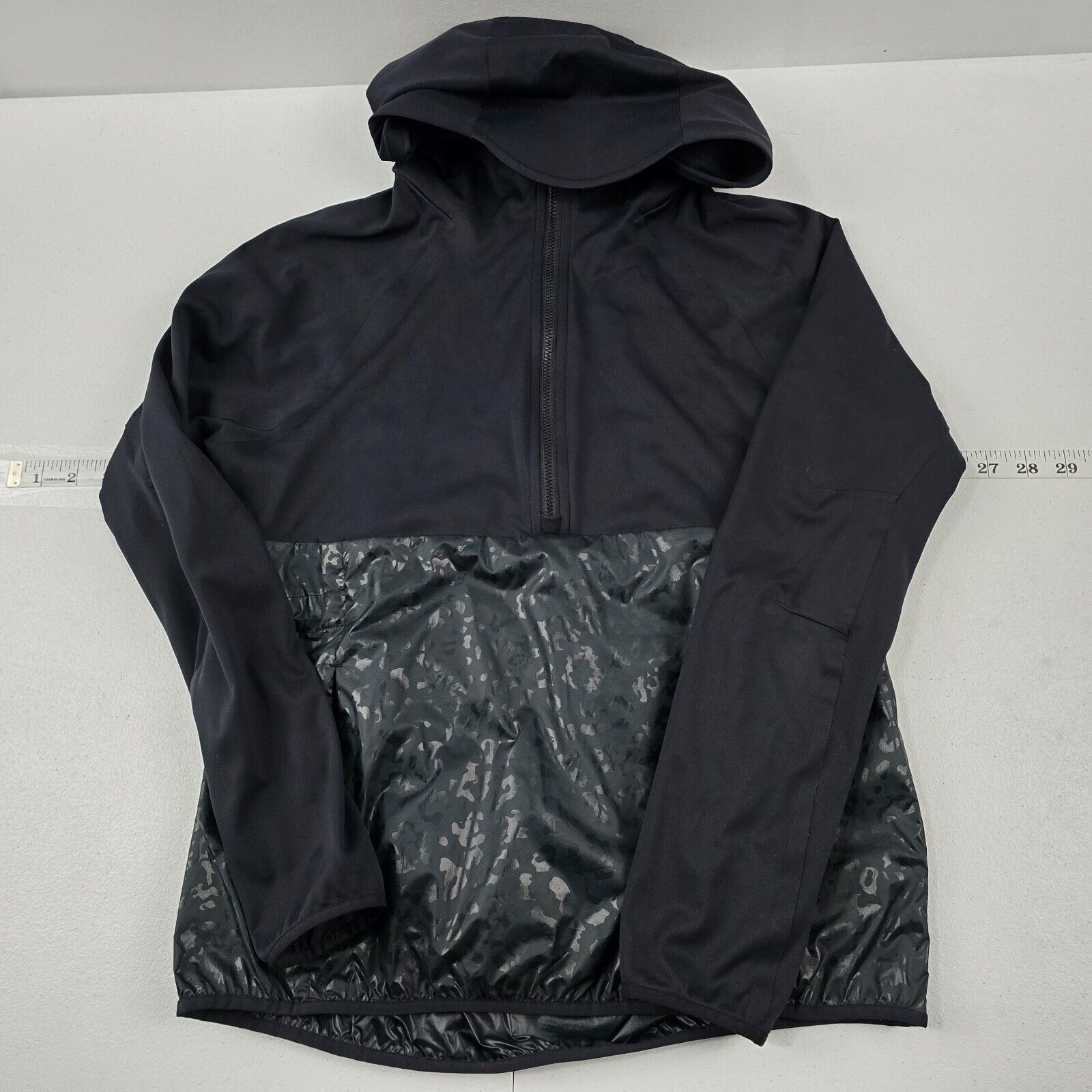 Athleta Momentum Half Zip Pullover Hoodie Black XS 1/4 womens windbreaker