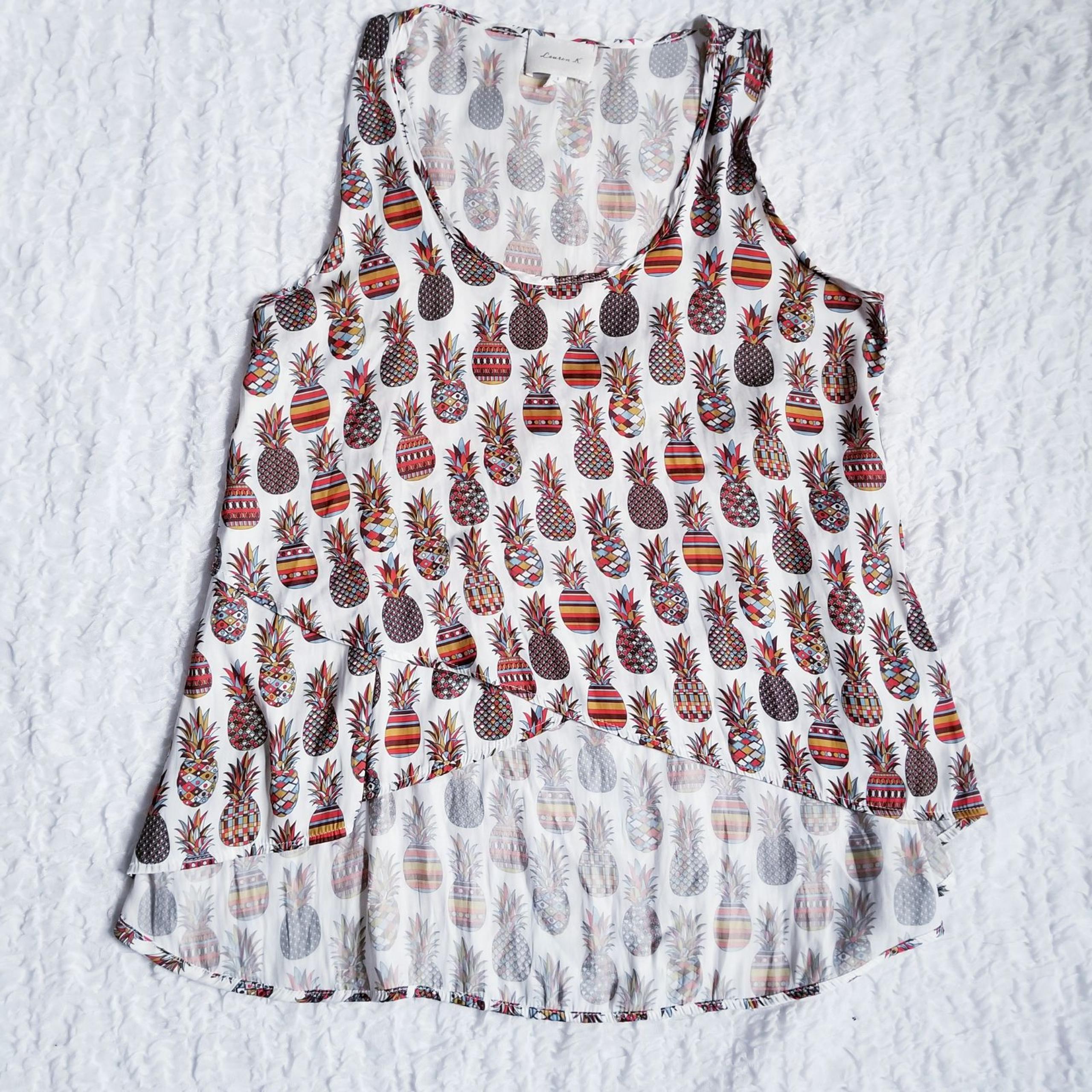 Pineapple Crop Tank Top by - Anthropologie