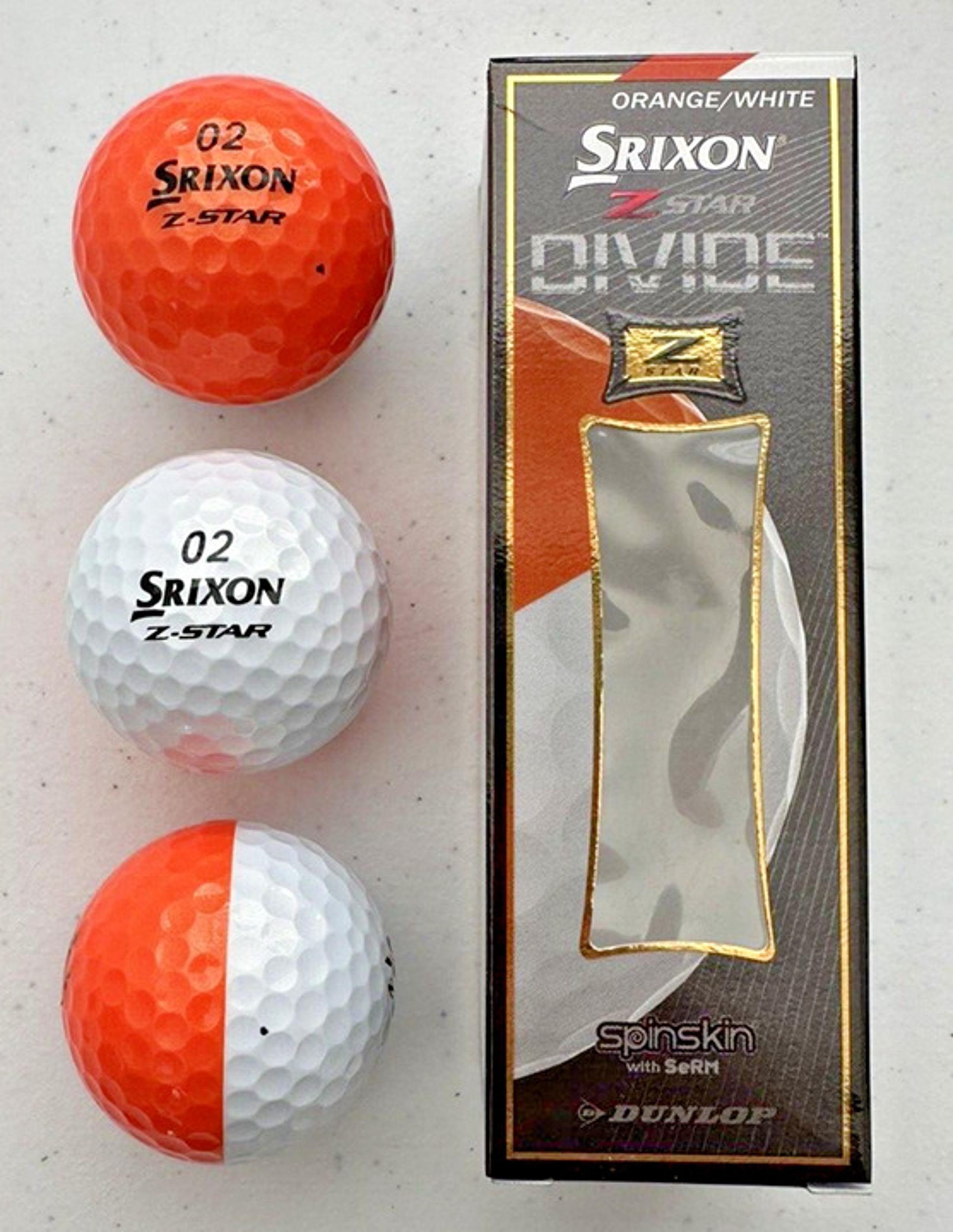 NEW! Srixon Z Star Tour Divide Golf Balls (3) - Orange & White - 1 Sleeve - HTF!