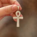 14k white gold 925 egyptian cross chain