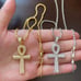 14k white gold 925 egyptian cross chain
