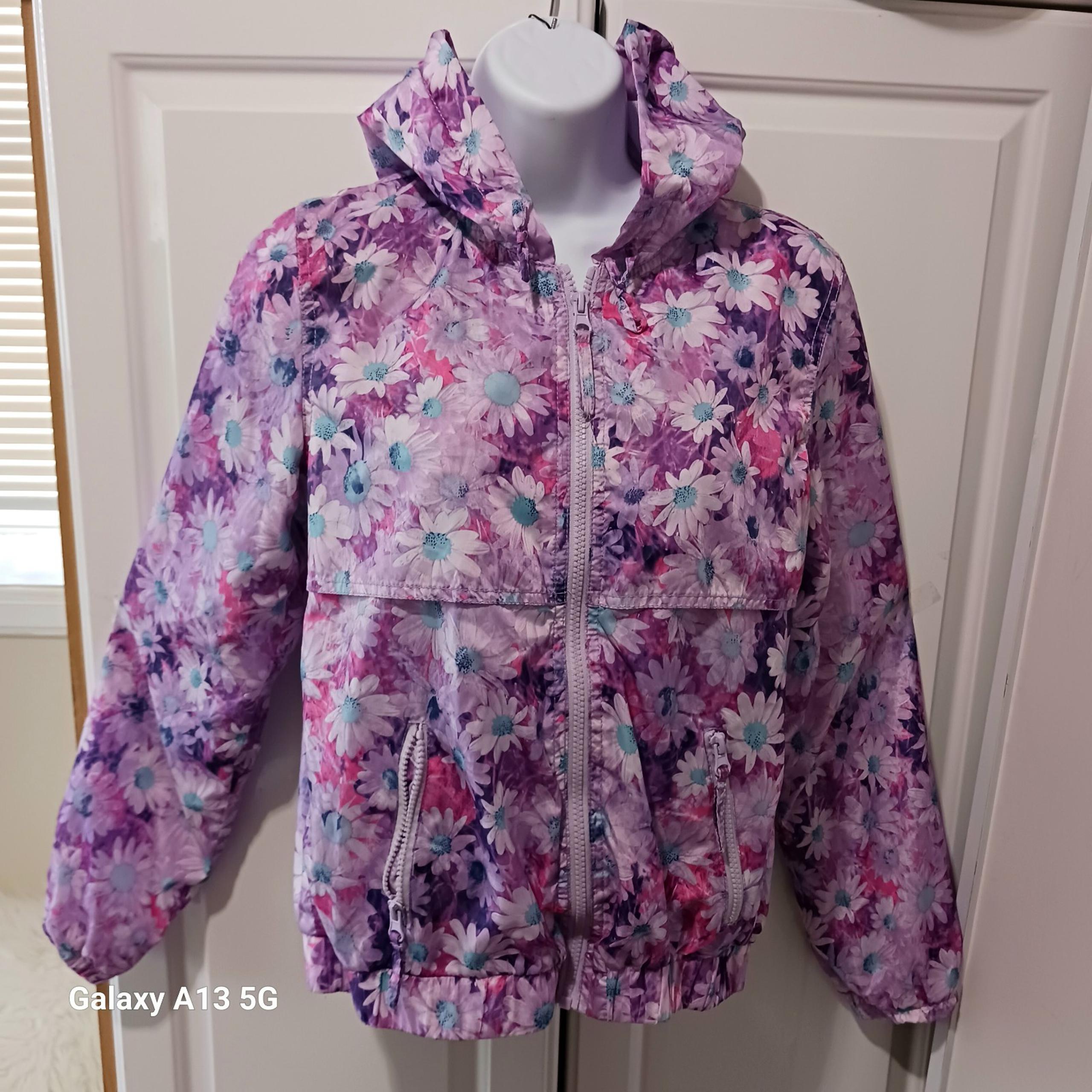 Massimo Supply Co. Full Zip Closure Purple Floral Pink Hooded Jacket Sz M