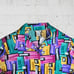 90s Vintage Multicolor Retro Eclectic Geometric Full Button Down Blouse Size 14W