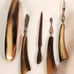 7pc VTG La Cross Bakelite Nail Grooming Manicure Set Leather Silk Case