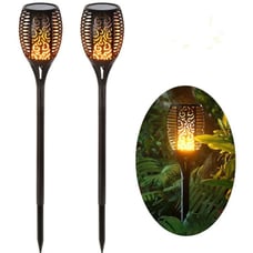 2-pack solar powered Torch garden art stake decoration outdoor landscape lamp ya