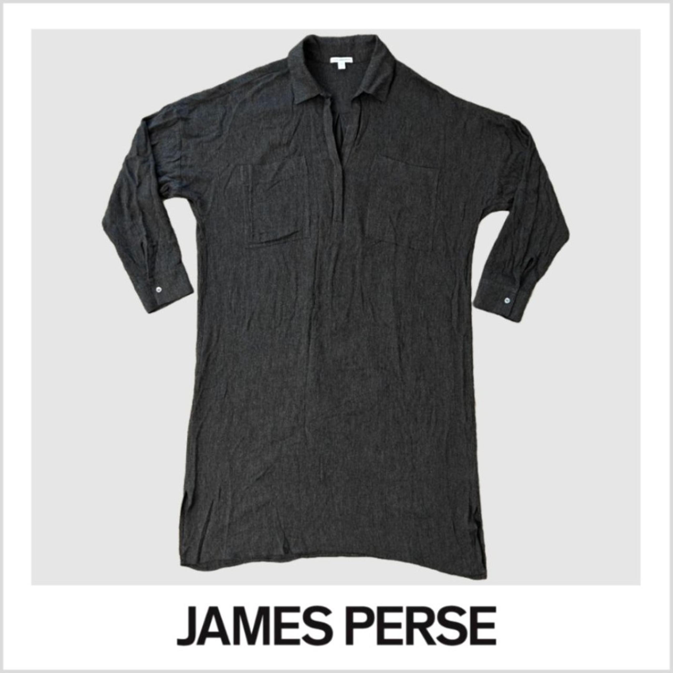 James Perse Women's Gray Wool 3/4 Sleeves Gray Shirt Dress Size 4
