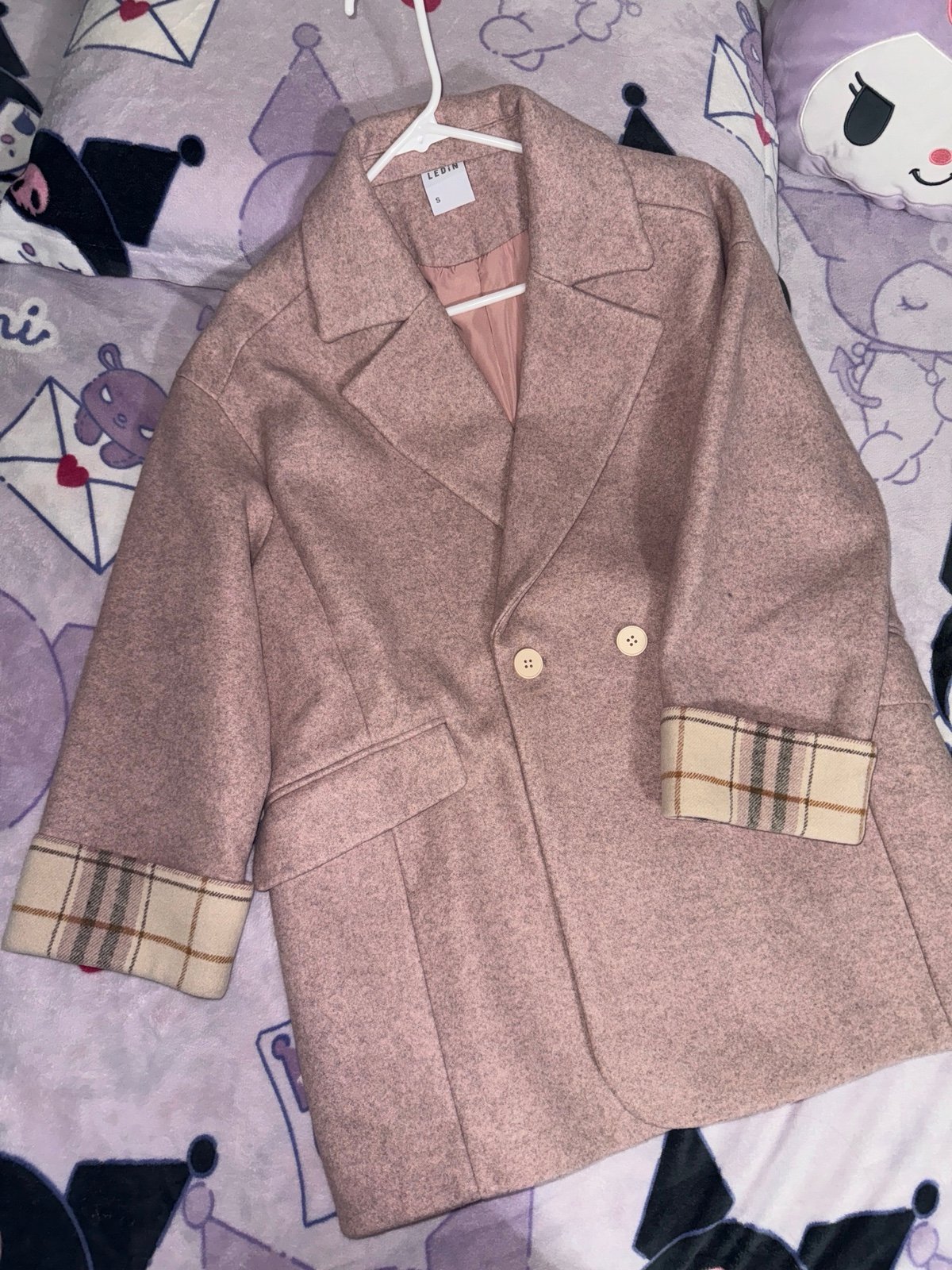 Pink Oversize Wool Coat