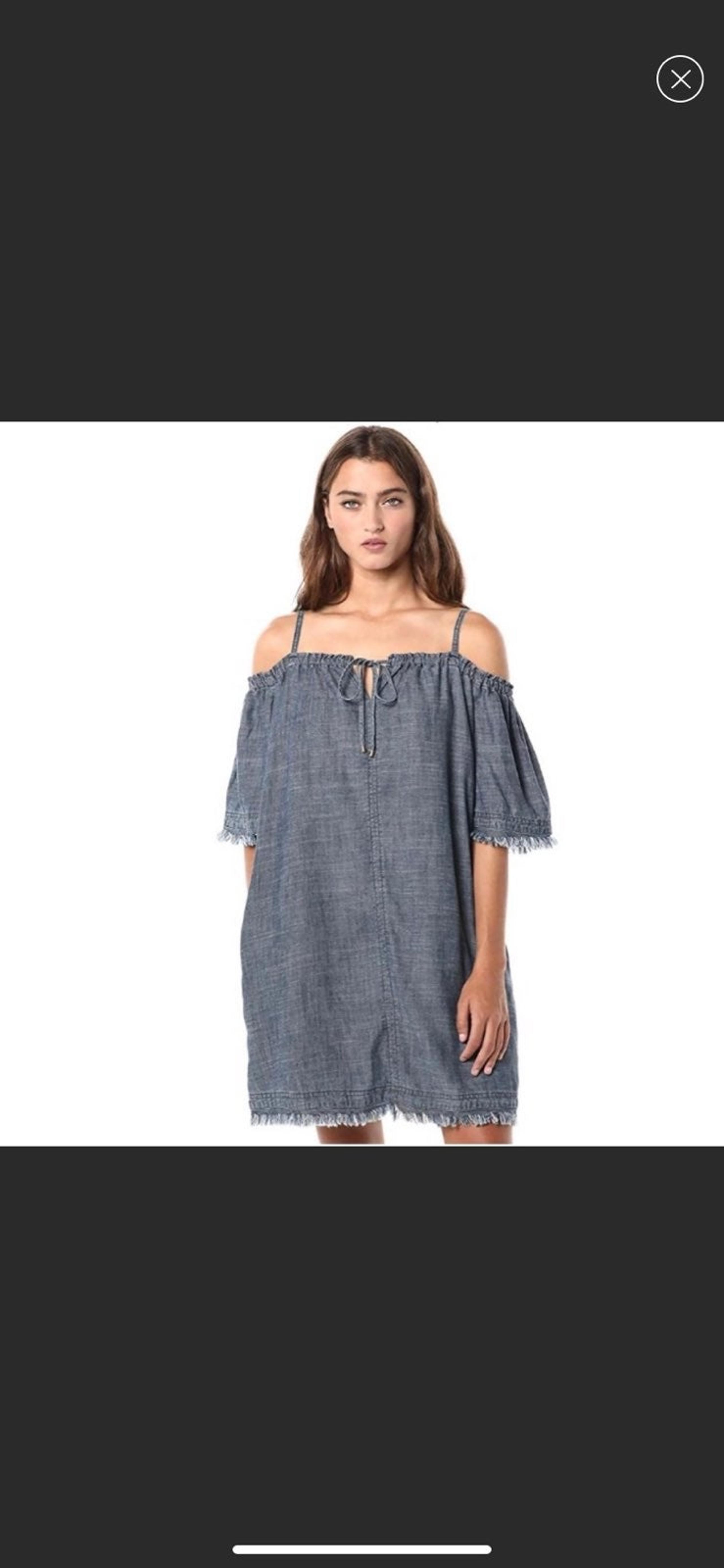 Trina turk off the shoulder denim dress