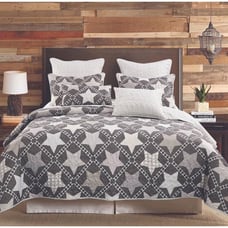 Virah Bella - Mountain Stars - Lodge Farmhouse Reversible King Quilt Set - New