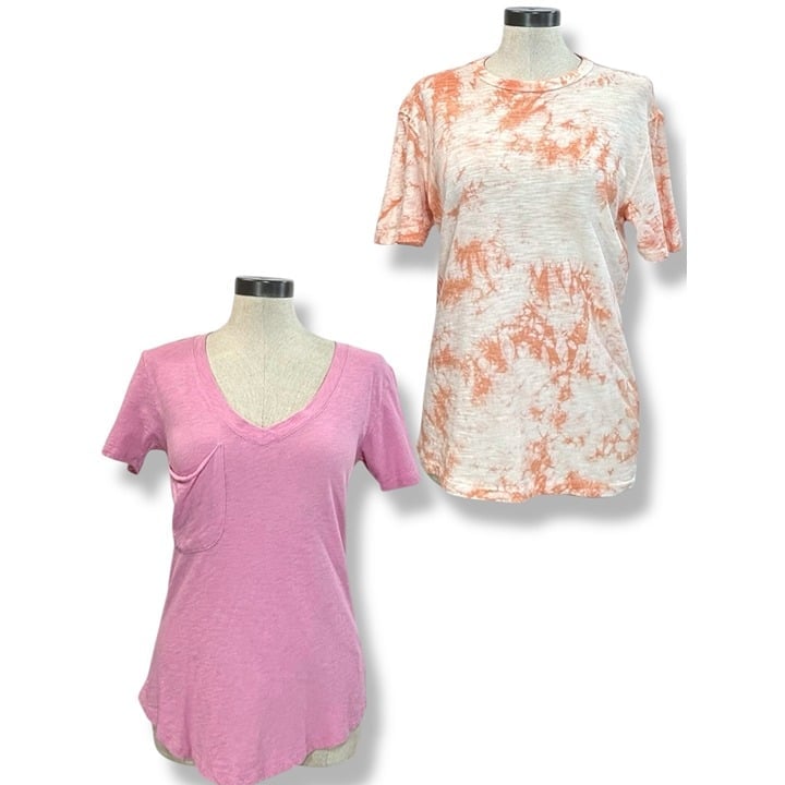 Z SUPPLY AMERICAN EAGLE TShirt Bundle Women XS Loose Fit Cotton Tie Dye Pink Y2K