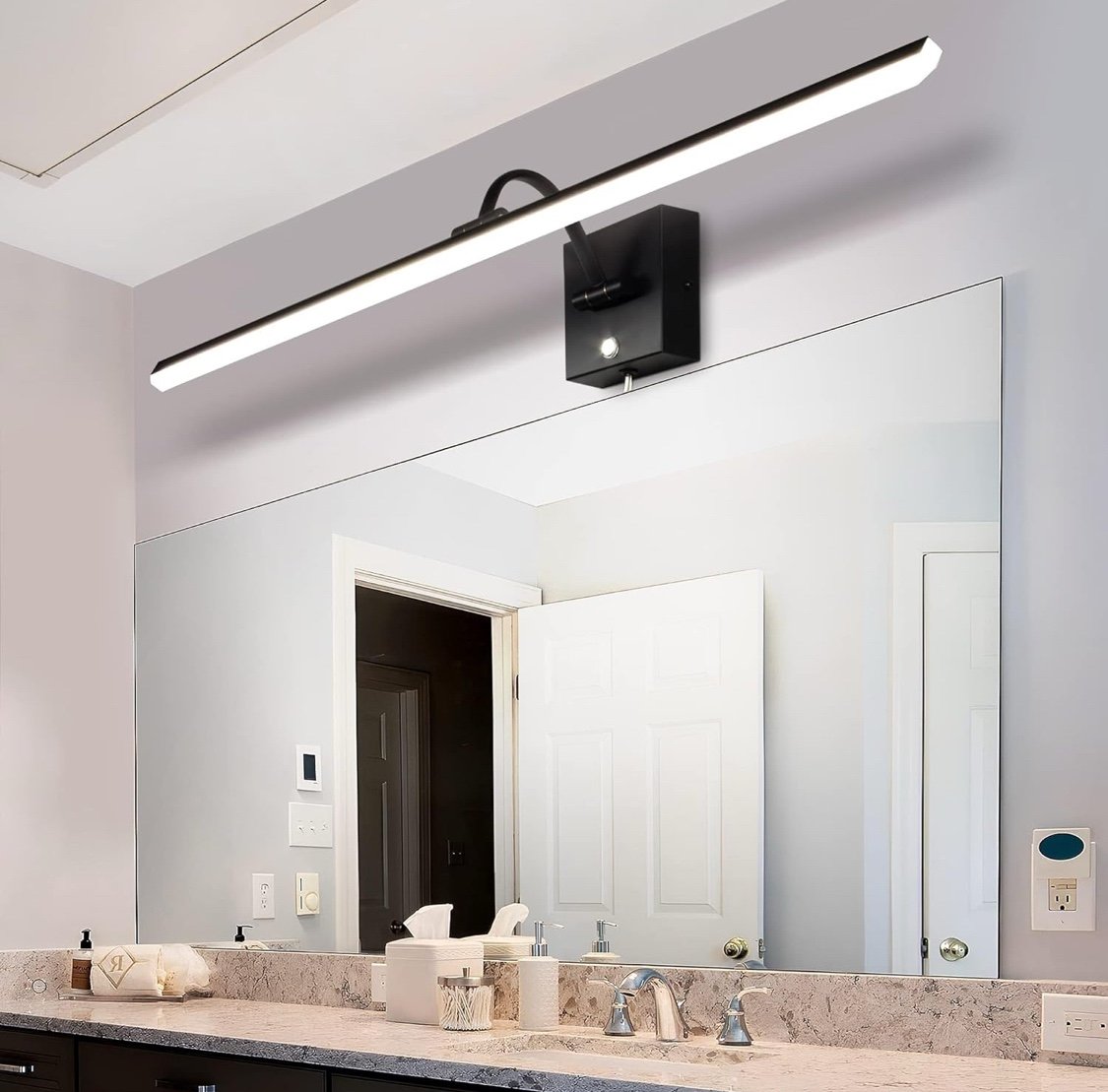 35” LED Matte Black Light Bar Wall Sconce
