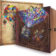 Our Adventure Book Scrapbook Photo Album, Retro Style Embossed Letter - 8.9''