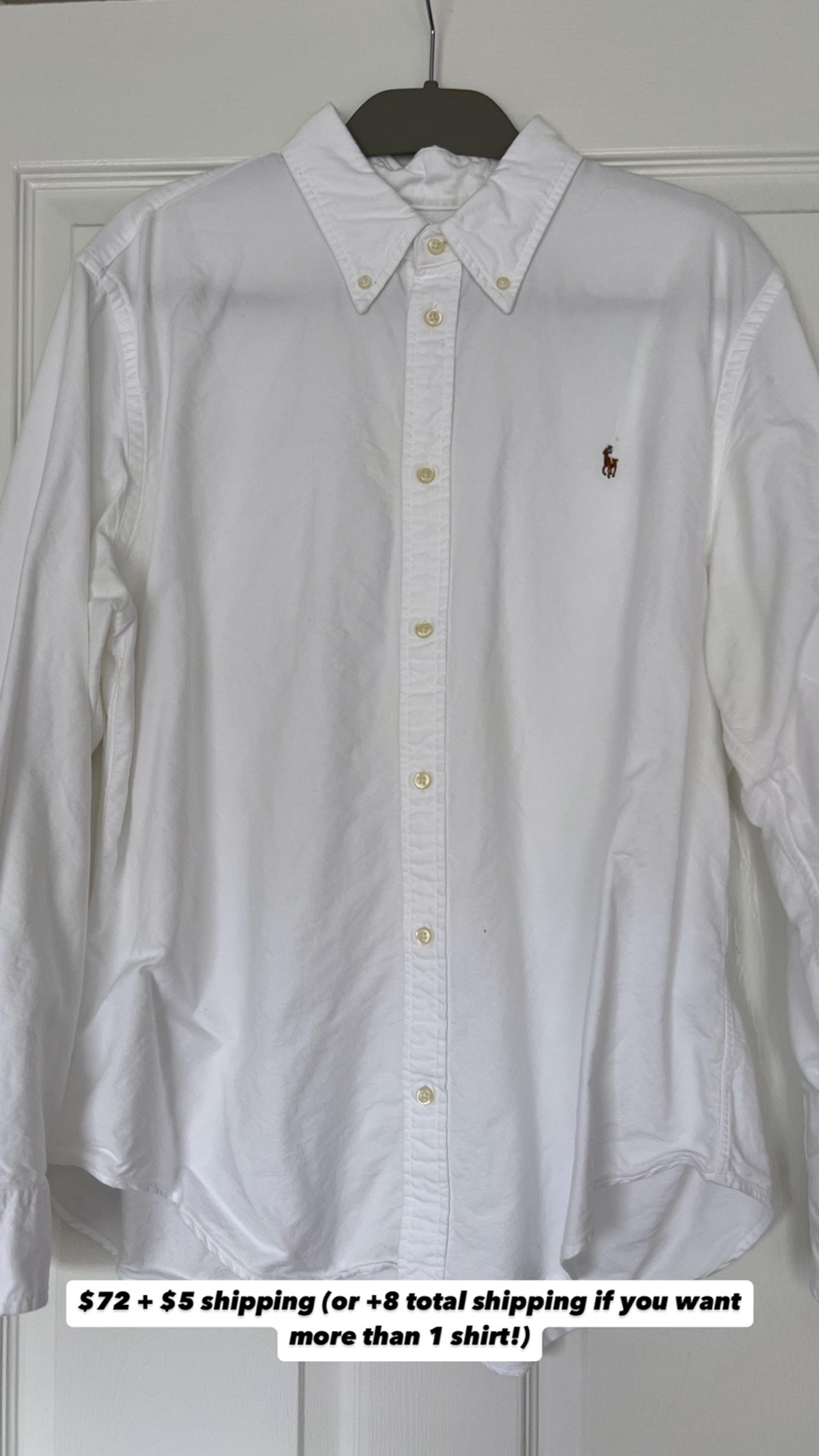 Women's Polo Ralph Lauren White Classic Fit Button Down Shirt