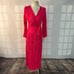 Zara bloggers favorite pink long sleeve floral jacquard true wrap maxi dress