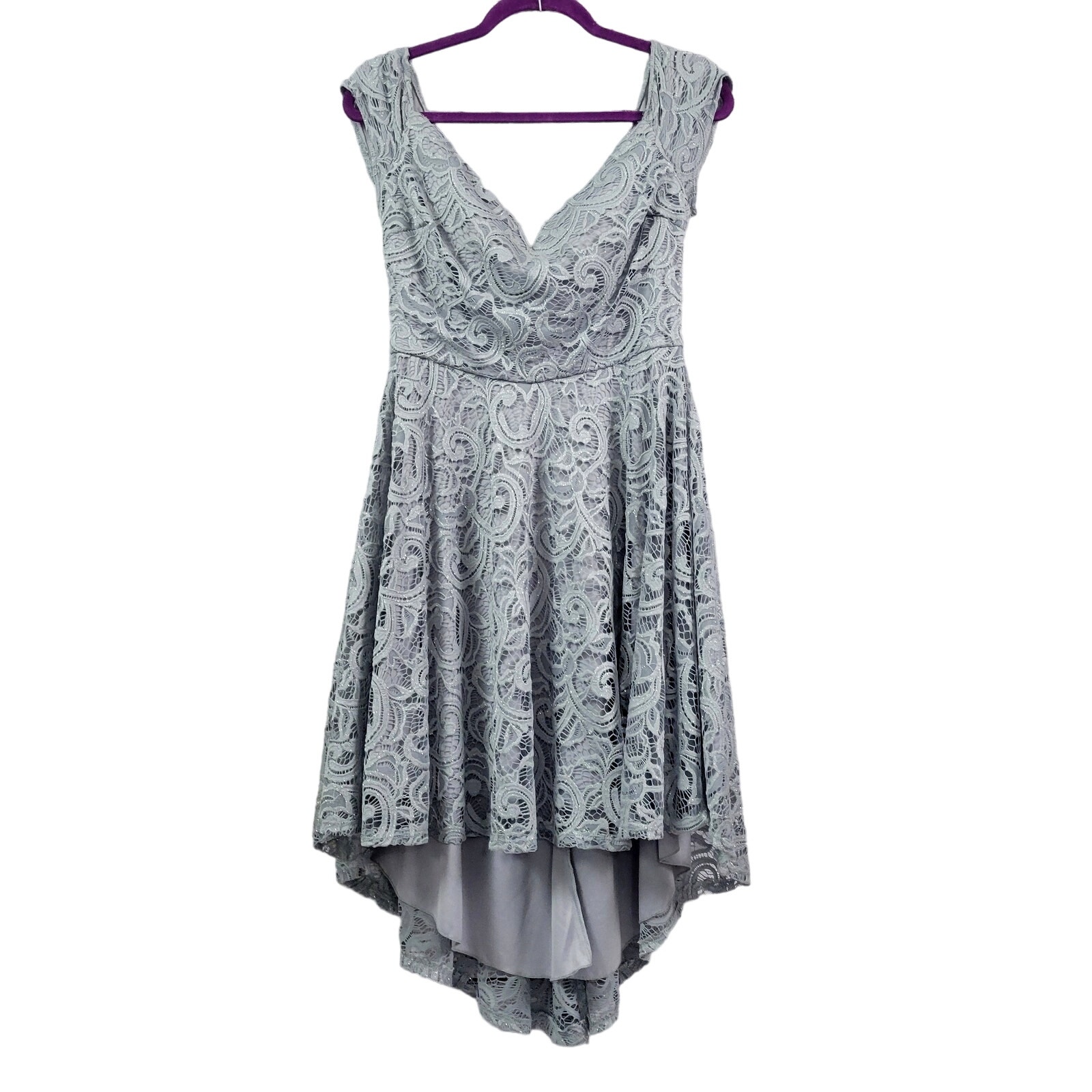 B. Darlin Gray Lace Fairy Dress Junior Size 11/12