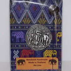 New Handmade Thailand Elephant Print Fabric Multicolor No Line Notebook 6.5x4.5