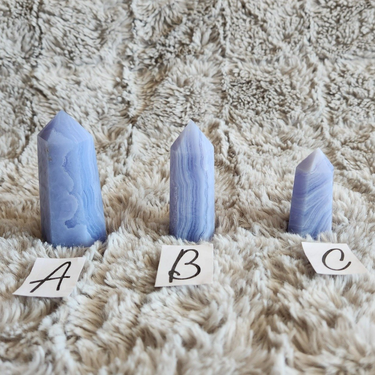 High Quality Blue Lace Agate Crystal Towers *Inventory Listing*