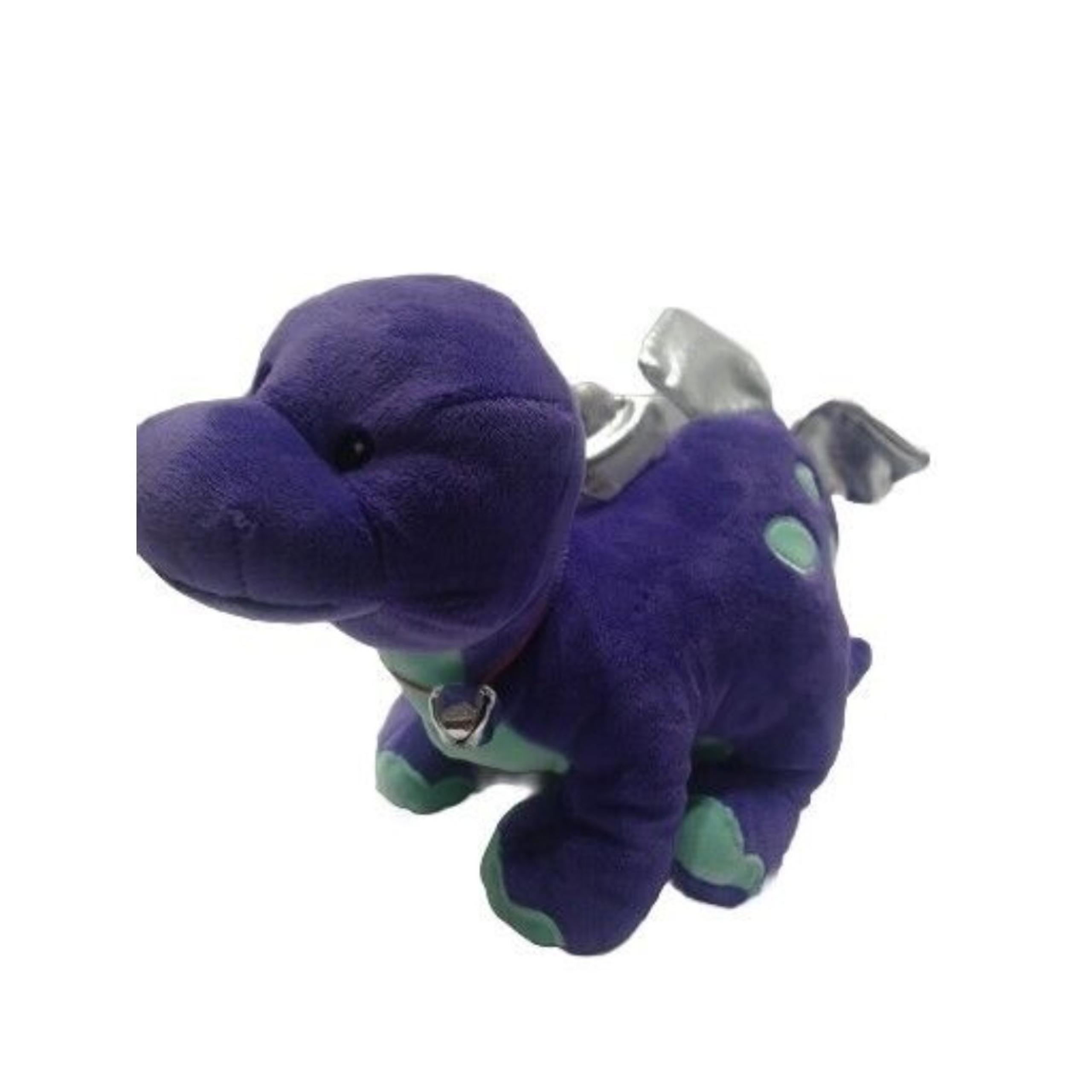Kellytoy Stegosaurus Dinosaur Plush Stuffed Animal 16" Purple Green Spots Silver