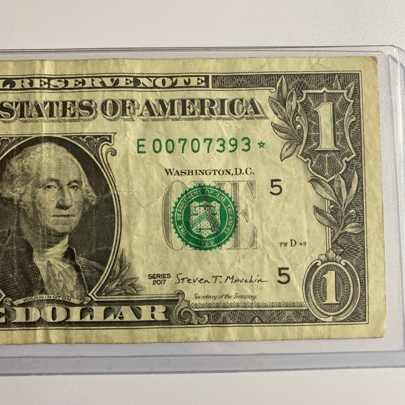 1 Dollar Bill Star Note E00707393