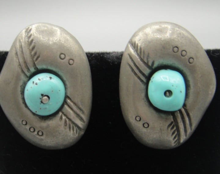 Vintage Ben Amun Clip Earrings With Turq