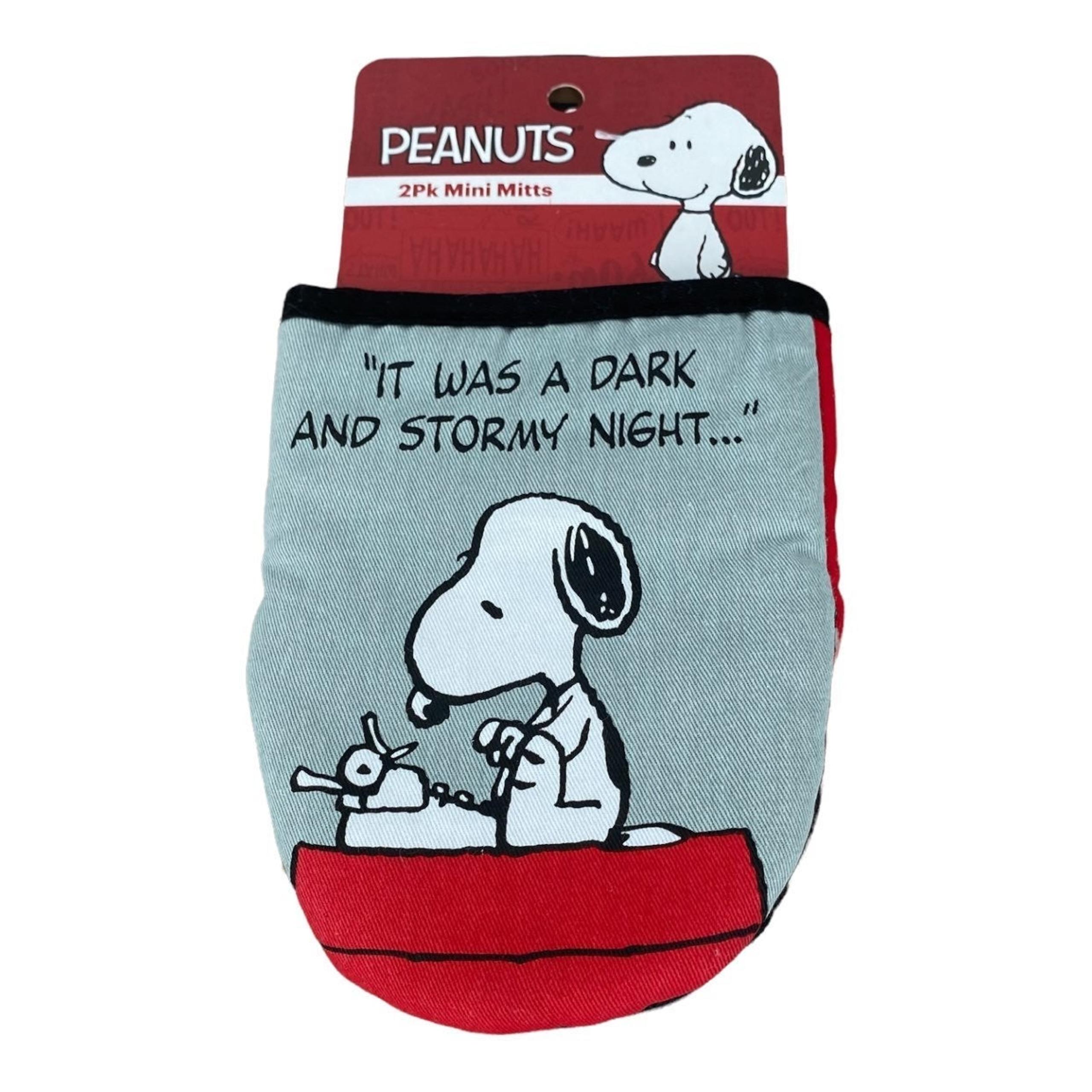 Peanuts Snoopy Kitchen Oven Mini Mitts It Was A Dark & Stormy Night- 2pk Set New