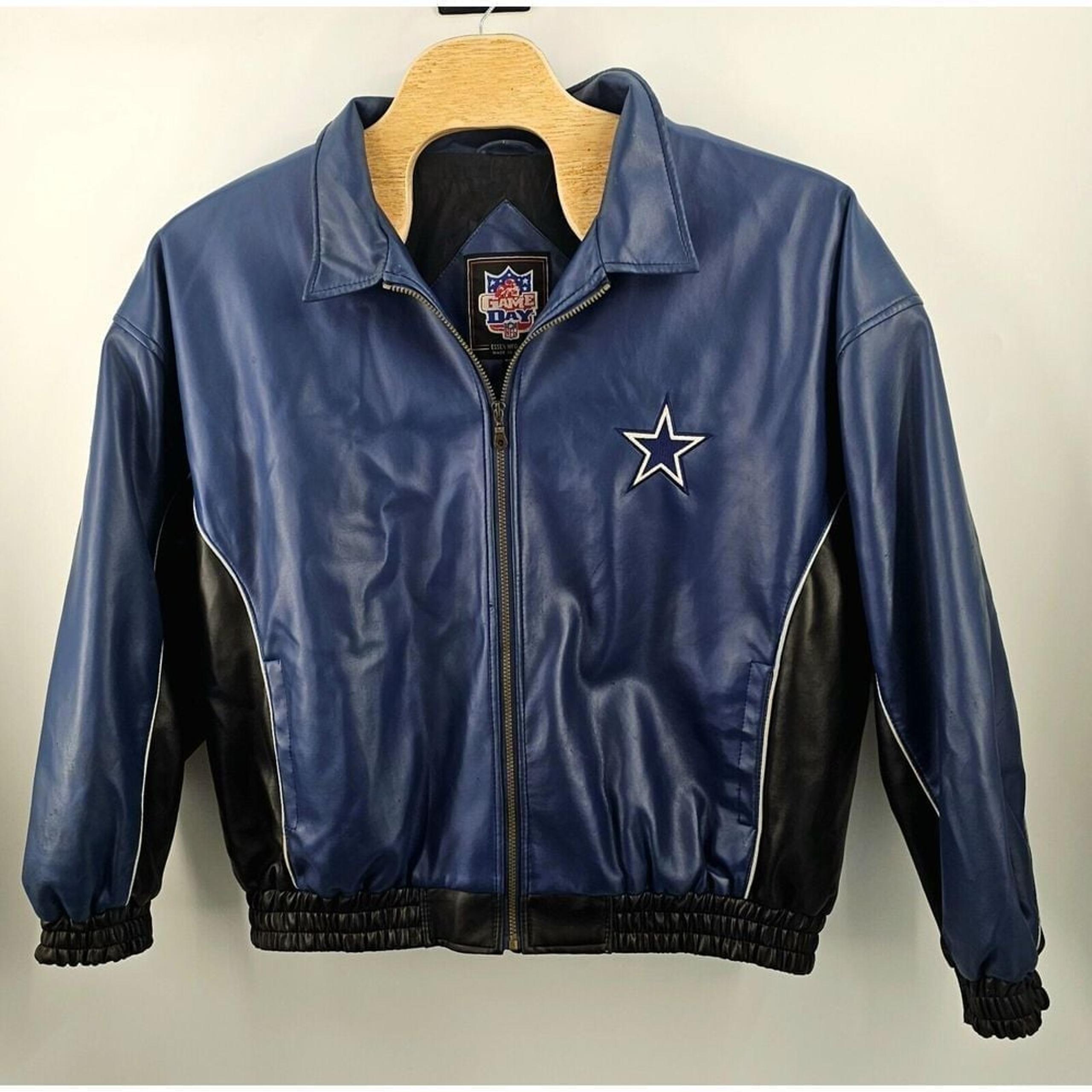 Vintage 90s Dallas Cowboys Game Day NFL Leather Jacket Size 2XL Men Football TX