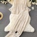 Crochet hollowed out two-piece women's sweet trumpet sleeve sweater