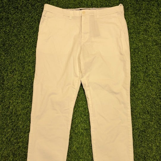 Tommy Hilfiger Men's Slim Fit White Solid Dress Pants 36/30 w/ Tags