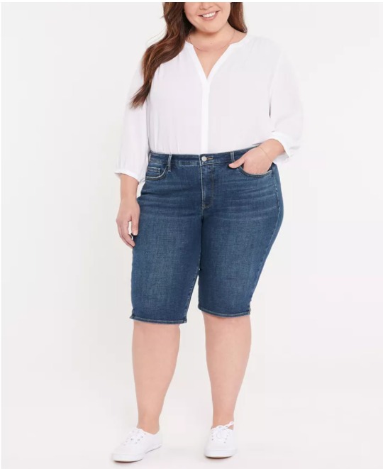 NYDJ Plus Size Capri Jeans with Riveted Side Slits
