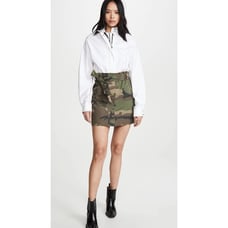 RTA NICCOLA COMBO DRESS WHITE/ CAMO SIZE M