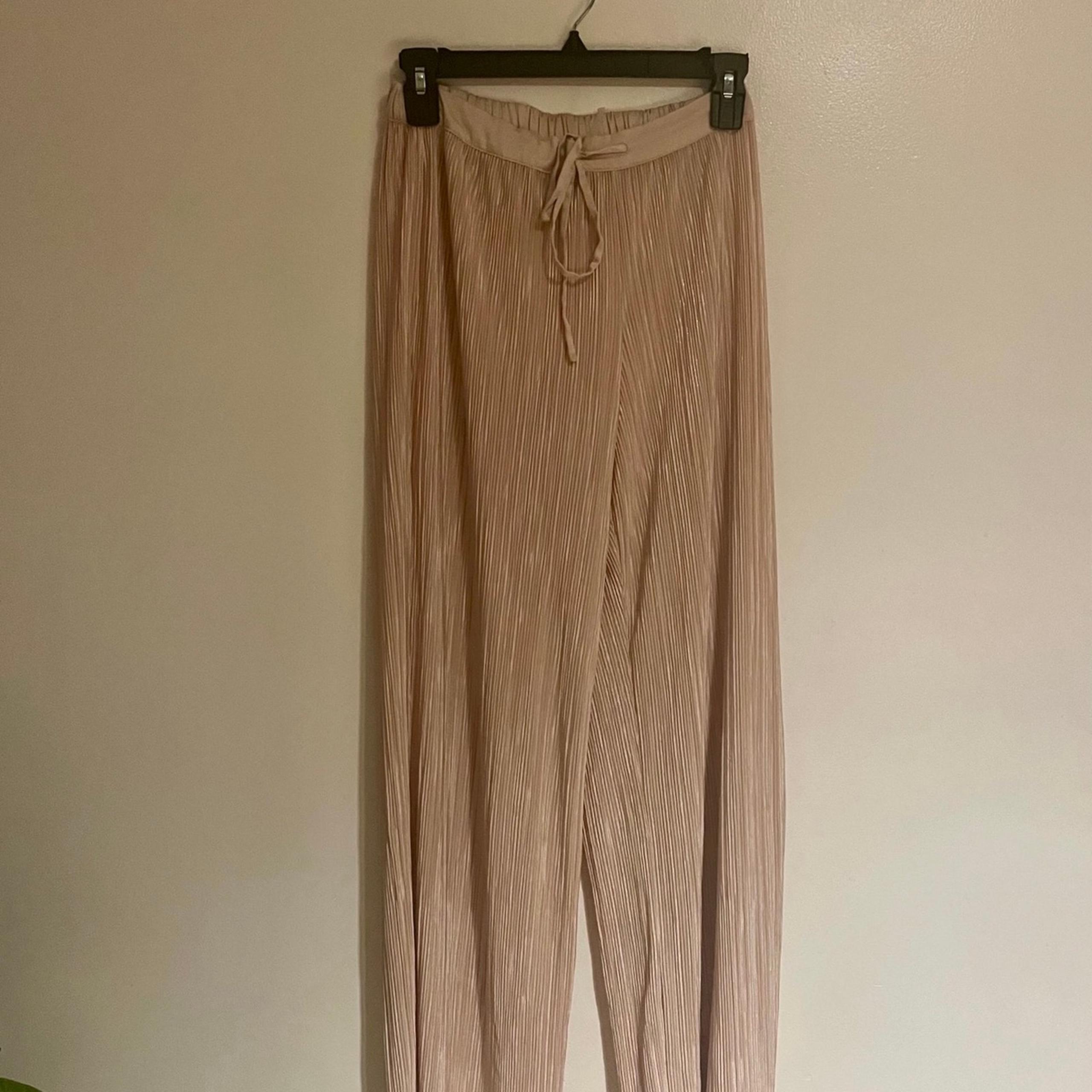 Victoria’s Secret Lounge Sleep Pants Women’s XS Beige Pleated Drawstring Waist