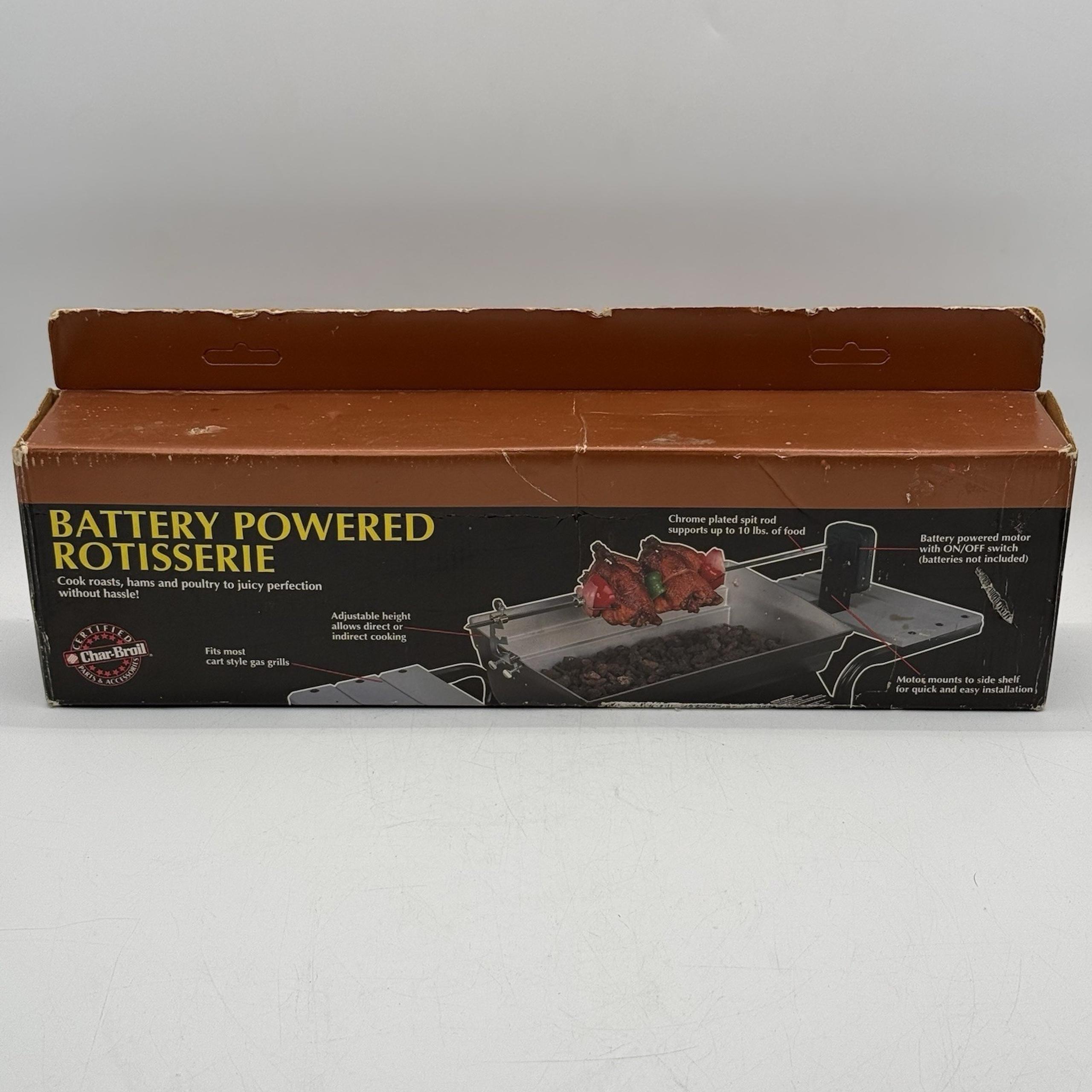 Char-Broil 4184724 Battery Powered Rotisserie NEW OPEN BOX Universal Fit NOS
