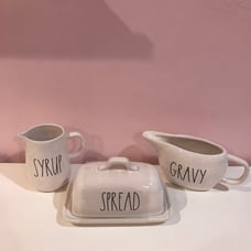 Rae Dunn SYRUP & SPREAD & GRAVY Boat Set Bundle