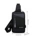 Black Versatile Sling Chest Bag Nylon USB Travel Shoulder